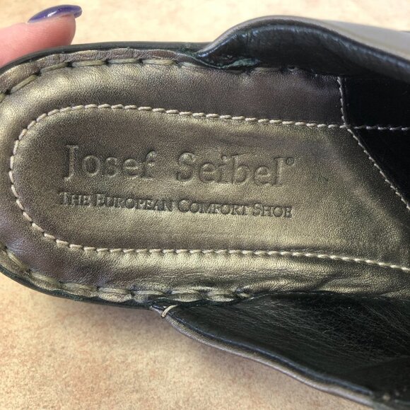 Josef Seibel Metallic Bronze Leather Mule Clogs Size 39 (8.5 US) - Picture 6 of 11